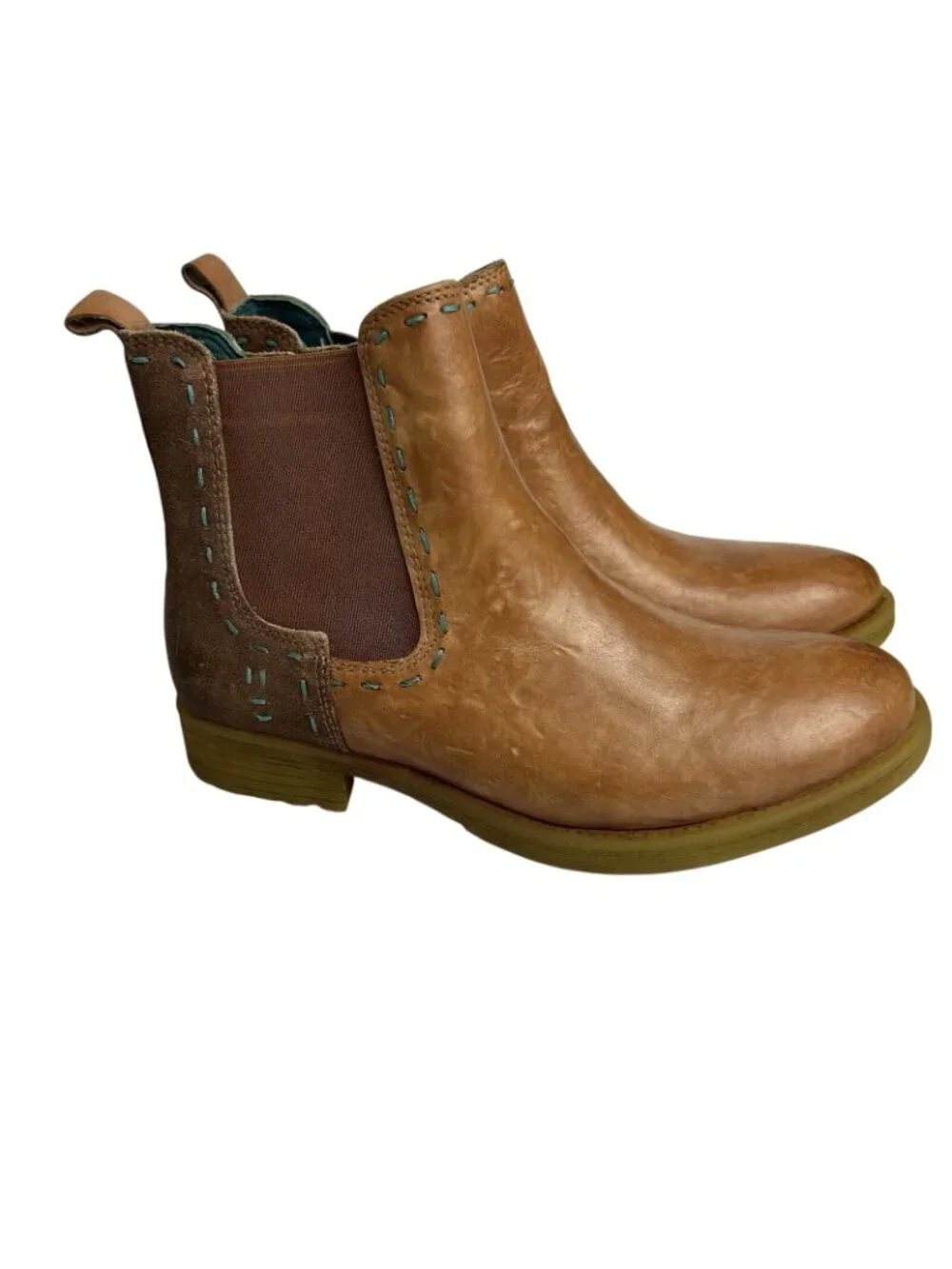 Roan by Bed Stu Genuine Leather Hostile Chelsea Boots Women 7.5 Brown Zip Bootie